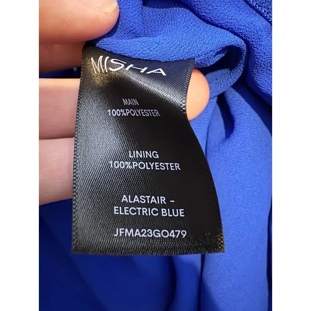 MISHA Alastair Satin Gown Maxi Satin Scarf Gala Formal Evening Prom Party 4